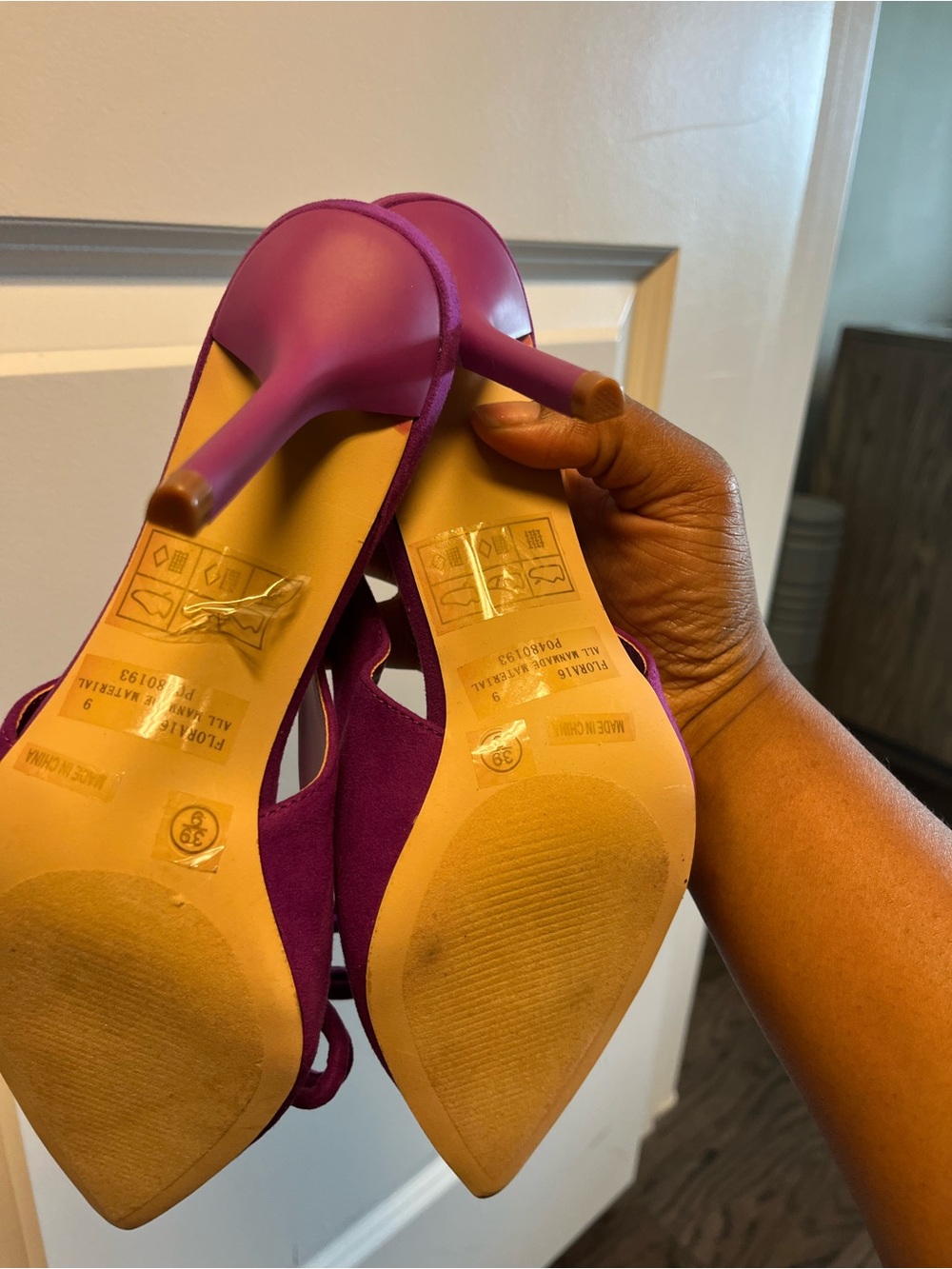 Fashion Nova Fuchsia Pointed Toe Slingback Flats with Bow - Picture 3 of 3
